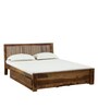 Risner Sheesham Wood King Size Bed With Drawer Storage In Provincial Teak Finish