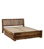 Risner Sheesham Wood King Size Bed With Drawer Storage In Provincial Teak Finish