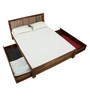 Risner Sheesham Wood King Size Bed With Drawer Storage In Provincial Teak Finish