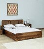 Risner Sheesham Wood King Size Bed With Drawer Storage In Provincial Teak Finish