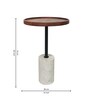 Riso Matel & Wood Metal End Table In Brown Colour