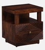 Ritmo Sheesham Wood Bedside Table In Honey Oak Finish With Drawers