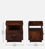 Ritmo Sheesham Wood Bedside Table In Honey Oak Finish With Drawers