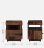 Ritmo Sheesham Wood Bedside Table In Rustic Teak Finish With Drawers