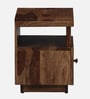 Ritmo Sheesham Wood Bedside Table In Rustic Teak Finish With Drawers