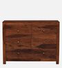 Ritmo Sheesham Wood Chest Of Drawers In Honey Oak Finish