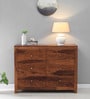 Ritmo Sheesham Wood Chest Of Drawers In Honey Oak Finish