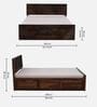 Ritmo Sheesham Wood Queen Size Bed In Provincial Teak Finish With Box Storage