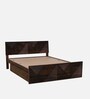 Ritmo Sheesham Wood Queen Size Bed In Provincial Teak Finish With Drawer Storage