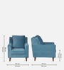 Ritzy Fabric 1 Seater Sofa In Blue Colour