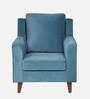 Ritzy Fabric 1 Seater Sofa In Blue Colour