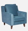 Ritzy Fabric 1 Seater Sofa In Blue Colour