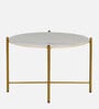 Riva Metal Coffee Table In Gold Colour With Porcelain Top
