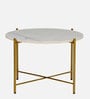 Riva Metal Coffee Table In Gold Colour With Porcelain Top