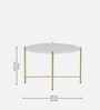 Riva Metal Coffee Table In Gold Colour With Porcelain Top