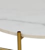 Riva Metal Coffee Table In Gold Colour With Porcelain Top