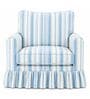Rivela 1 Seater Sofa With Teak Wood  And Suede Fabric In Lightblue Colour