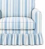 Rivela 1 Seater Sofa With Teak Wood  And Suede Fabric In Lightblue Colour