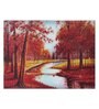 River Way in the Forest Painting, Wall Art Print 5D/3D Poster for Home
