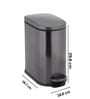 Grey Metal Rivo Trash Bin 5 Ltr