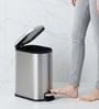 Silver Metal Rivo Trash Bin 5 Ltr