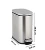 Silver Metal Rivo Trash Bin 5 Ltr