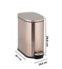 Gold Metal Rivo Trash Bin 5 Ltr