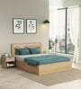 Rivolla King Size Bed With Hydraulic Storage In Santana Oak & Bamboo Flute Finish