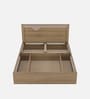 Rivolla King Size Bed With Hydraulic Storage In Santana Oak & Bamboo Flute Finish