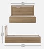 Rivolla King Size Bed With Hydraulic Storage In Santana Oak & Bamboo Flute Finish