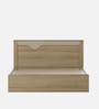 Rivolla King Size Bed With Hydraulic Storage In Santana Oak & Bamboo Flute Finish