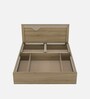 Rivolla King Size Bed With Hydraulic Storage In Santana Oak & Bamboo Flute Finish