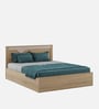 Rivolla King Size Bed With Hydraulic Storage In Santana Oak & Bamboo Flute Finish