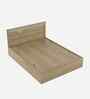 Rivolla King Size Bed With Box Floor Storage In Santana Oak & Bamboo Flute Finish