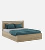 Rivolla Queen Size Bed With Hydraulic Storage In Santana Oak & Bamboo Flute Finish
