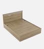 Rivolla Queen Size Bed With Hydraulic Storage In Santana Oak & Bamboo Flute Finish