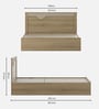 Rivolla Queen Size Bed With Hydraulic Storage In Santana Oak & Bamboo Flute Finish