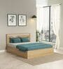 Rivolla Queen Size Bed With Hydraulic Storage In Santana Oak Finish