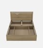 Rivolla Queen Size Bed With Hydraulic Storage In Santana Oak & Bamboo Flute Finish