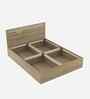 Rivolla Queen Size Bed With Box Floor Storage In Santana Oak & Bamboo Flute Finish