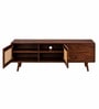 Rivora Tv Unit With Rattan Mesh Front In Walnut Finish