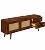 Rivora Tv Unit With Rattan Mesh Front In Walnut Finish