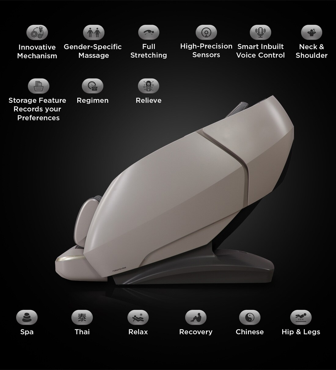 Buy RoboticVibe RV8585 Full Body Massage Chair in Beige