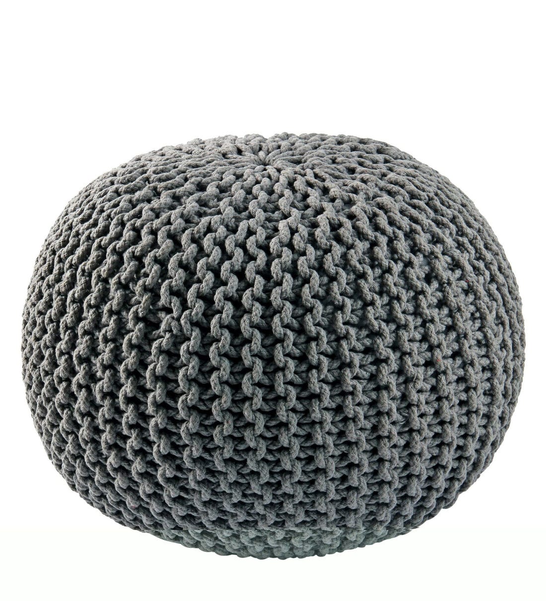 Buy Romania Knitted Pouffe in Grey Colour by Riance Creations Online