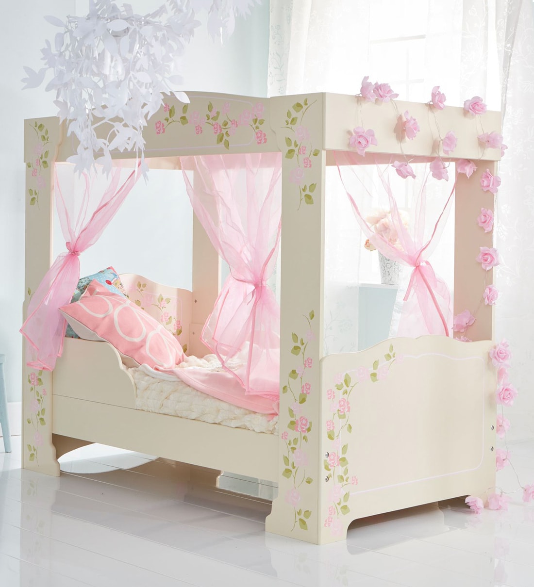 Buy Rose Print Bed in Pink by Cot & Candy Online Tent Beds Kids