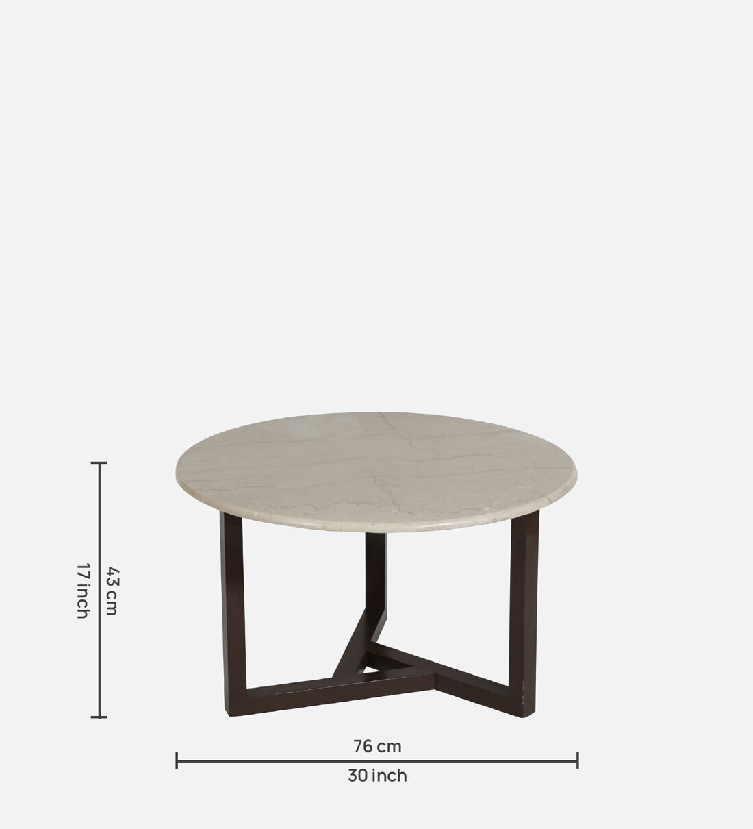 Buy Frida Marble Top Coffee Table in Natural Teak Wood Finish By