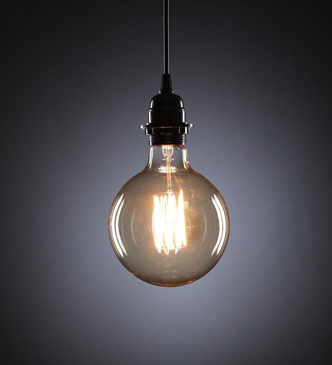 Buy Transparent Glass Shade Filament Bulbs with Black Base by Aesthetic ...