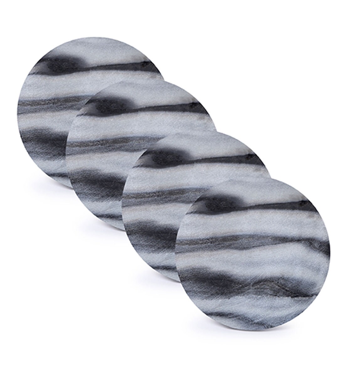 Buy Marble Round Coasters in Grey Set of 4 by NikkisPride Online