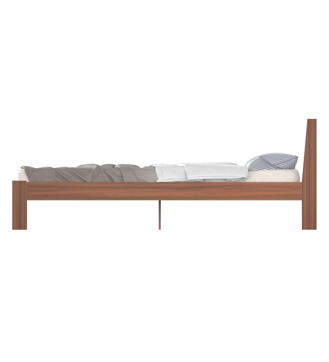 Buy Roverb King Size Bed in Walnut Finish by bluewud Online Modern