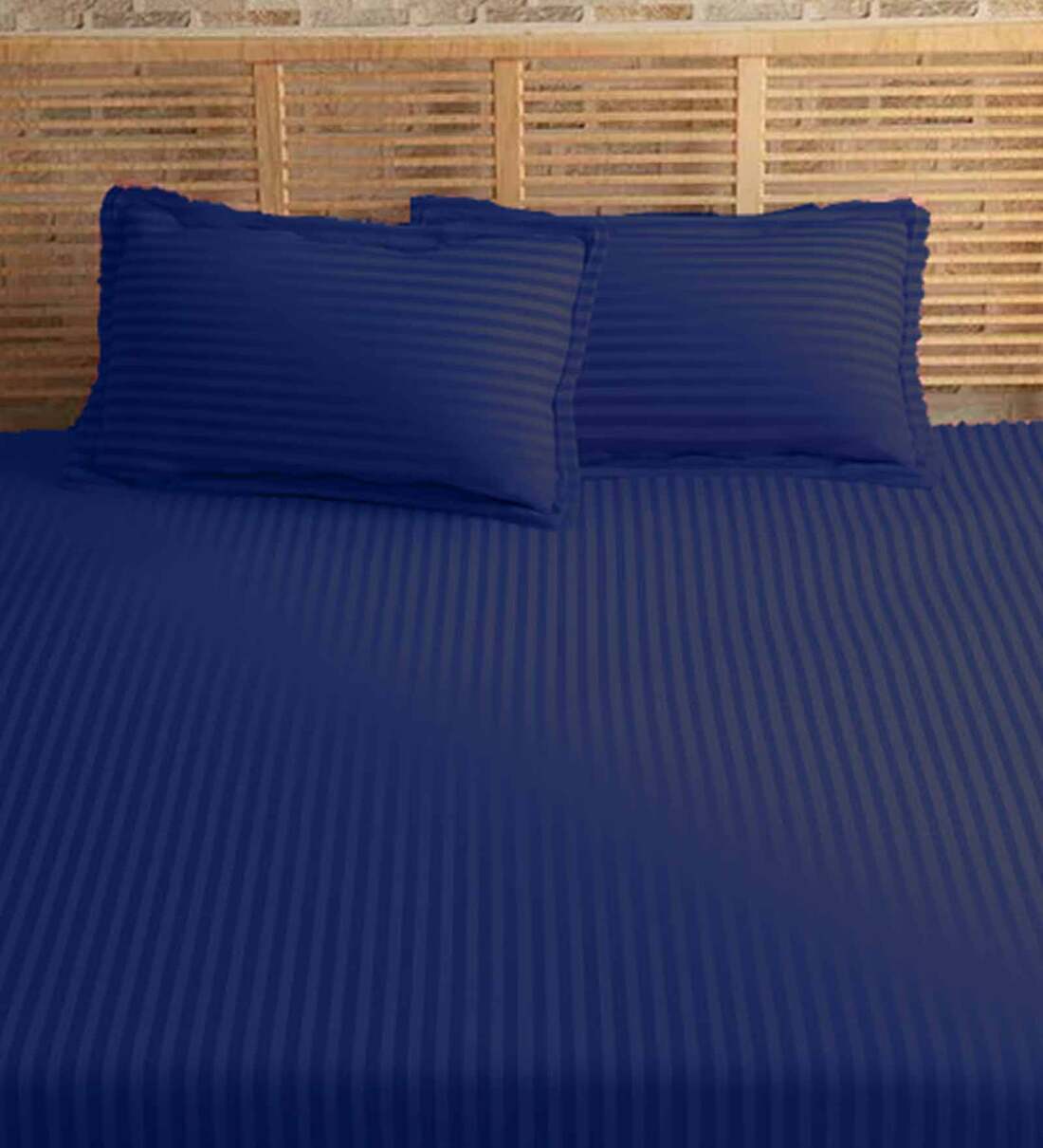 Buy Royal Blue Geometric 210 TC 100 Cotton 1 Double King Size Bedsheet with 2 Pillow Cover by